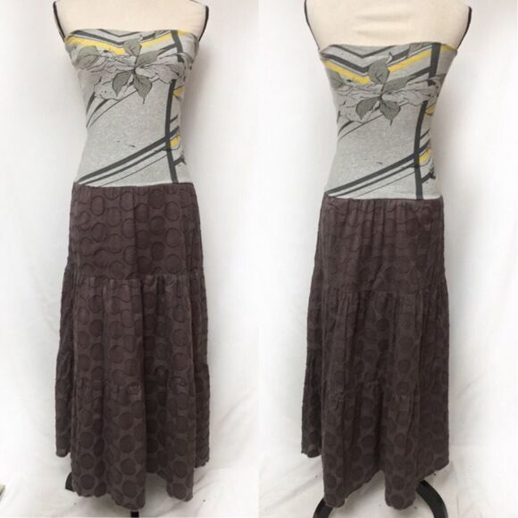Mixed Media Strapless Dress Upcycled Material‎ - Picture 1 of 7